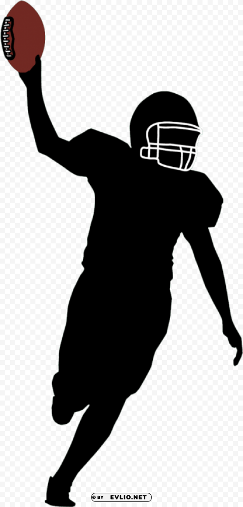 american football player silhouette Isolated Subject in HighQuality Transparent PNG