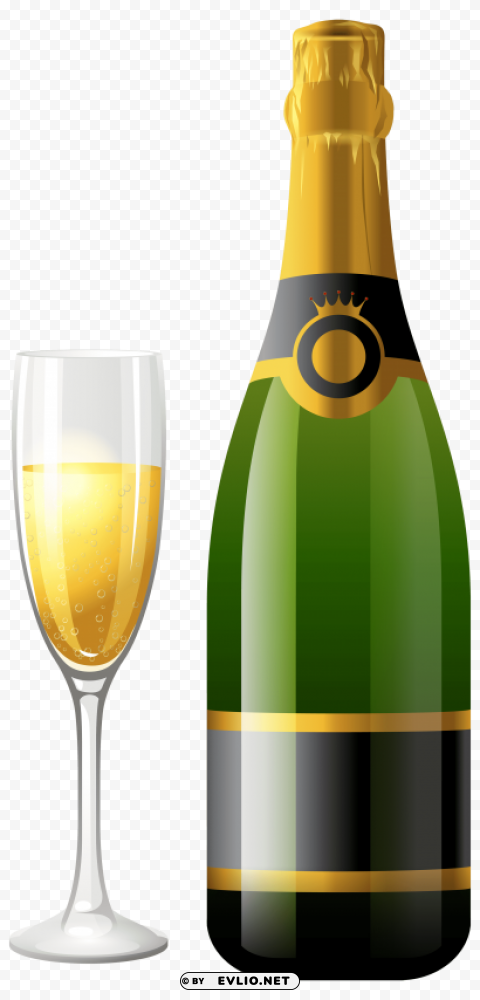 champagne bottle with glass PNG images with transparent canvas assortment