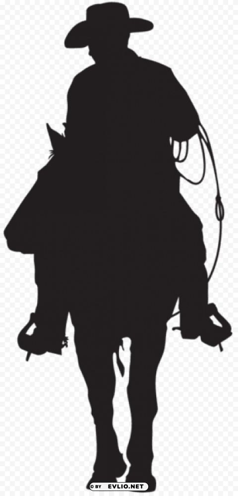 cowboy silhouette PNG with Isolated Object and Transparency