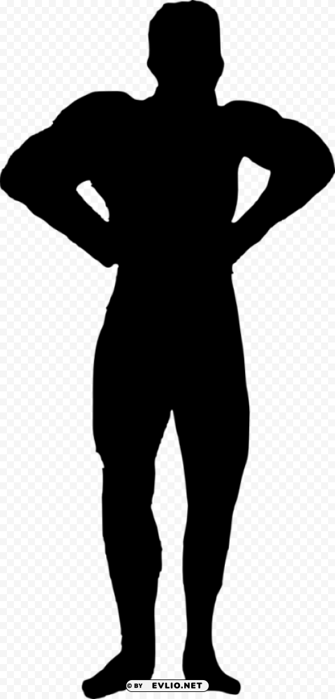 muscle man bodybuilder silhouette PNG images with clear cutout