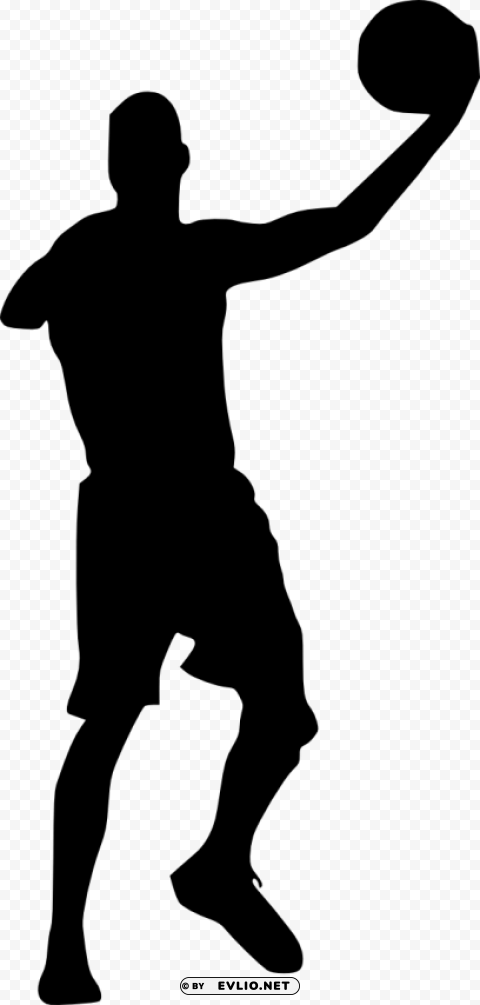 basketball player silhouette Alpha channel transparent PNG