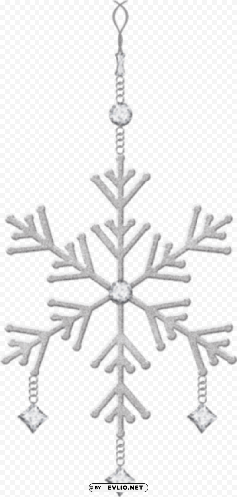 Hanging Snowflake Christmas Ornament Isolated Element On HighQuality Transparent PNG