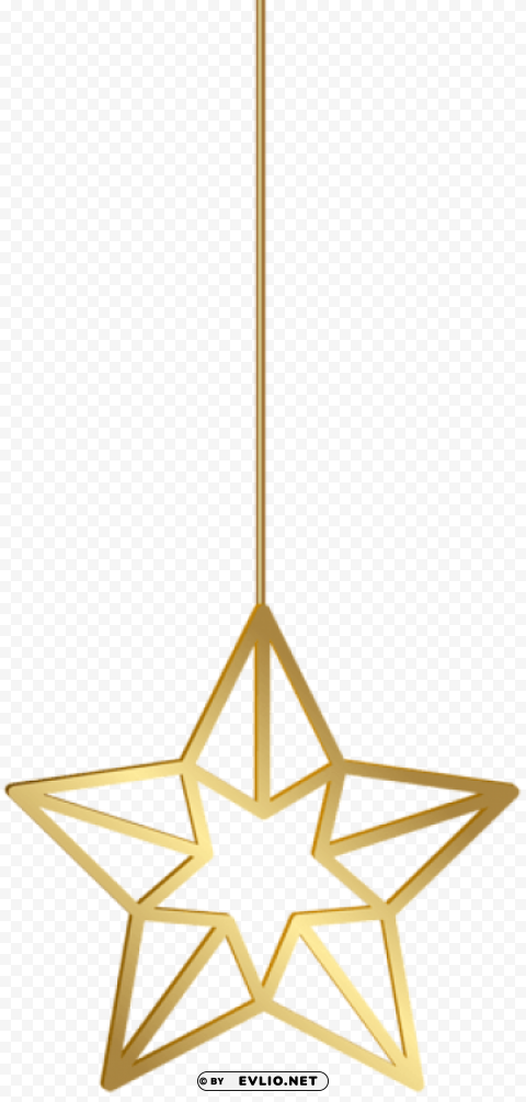 hanging star gold Isolated Graphic on Clear PNG