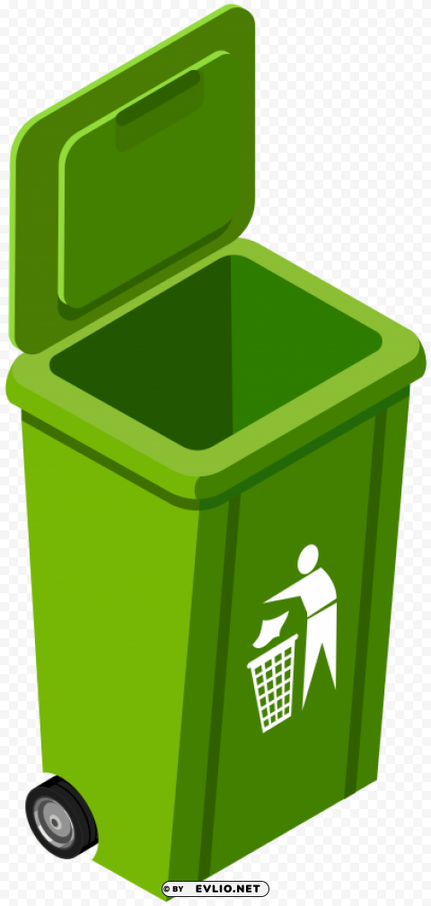 green trash can image PNG free download transparent background