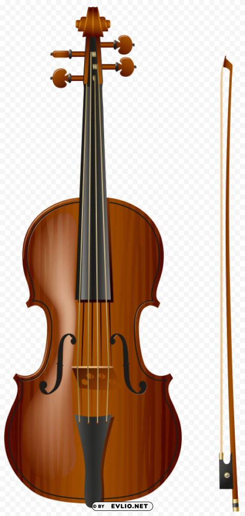 violin & bow Isolated Character with Clear Background PNG