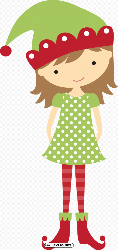 christmas elves clipart download - christmas elf girl clip art Isolated Item with Transparent PNG Background