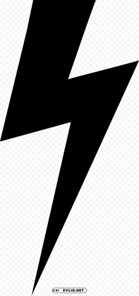 lightning bolt black Isolated Item on Clear Background PNG
