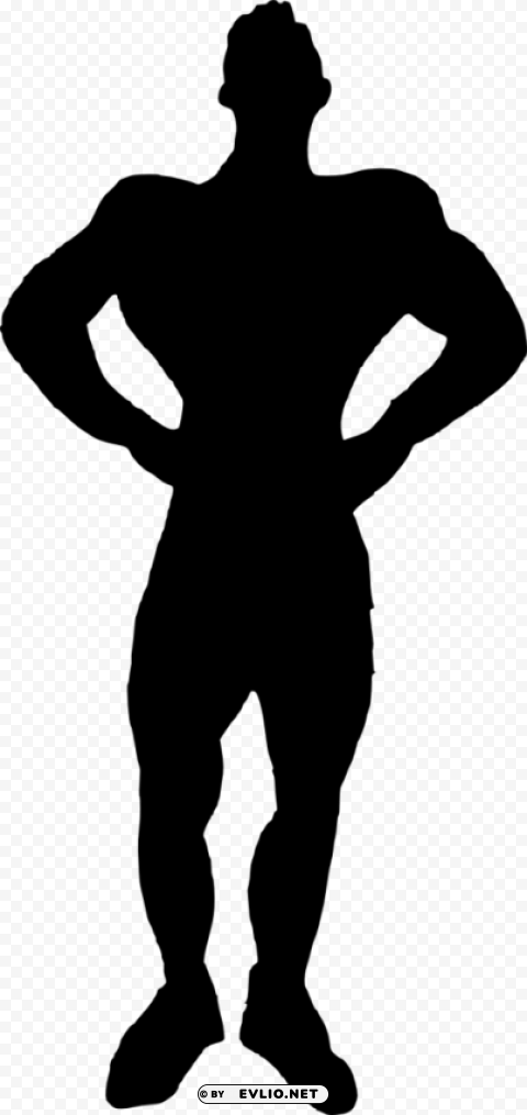 muscle man bodybuilder silhouette PNG images with no attribution