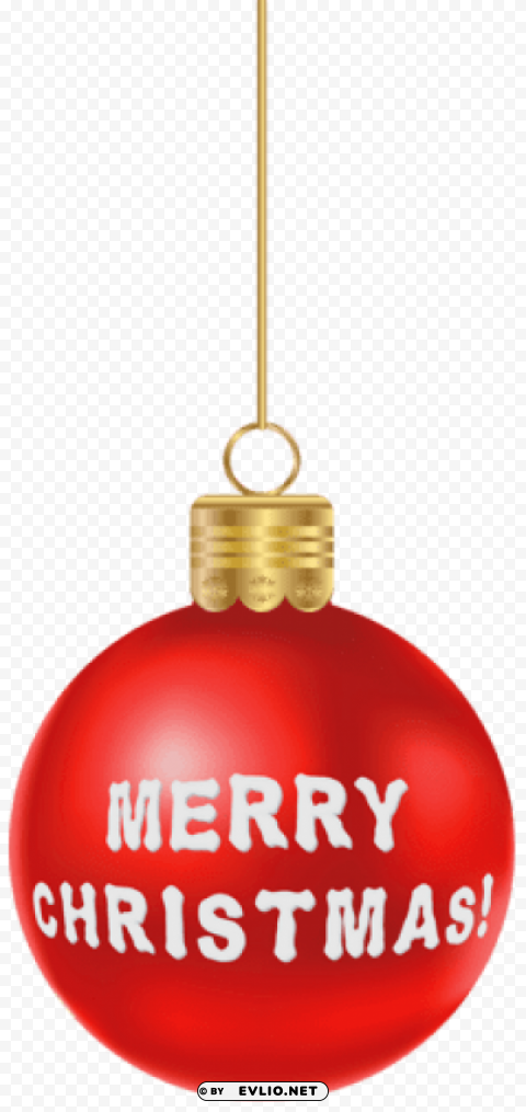 red merry christmas ball PNG Image with Clear Background Isolated