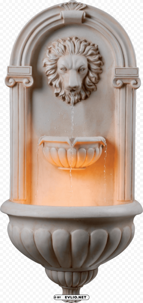 lion fountain PNG images with clear cutout