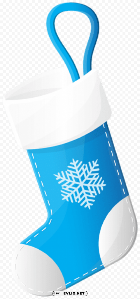 christmas stocking blue Isolated Illustration on Transparent PNG