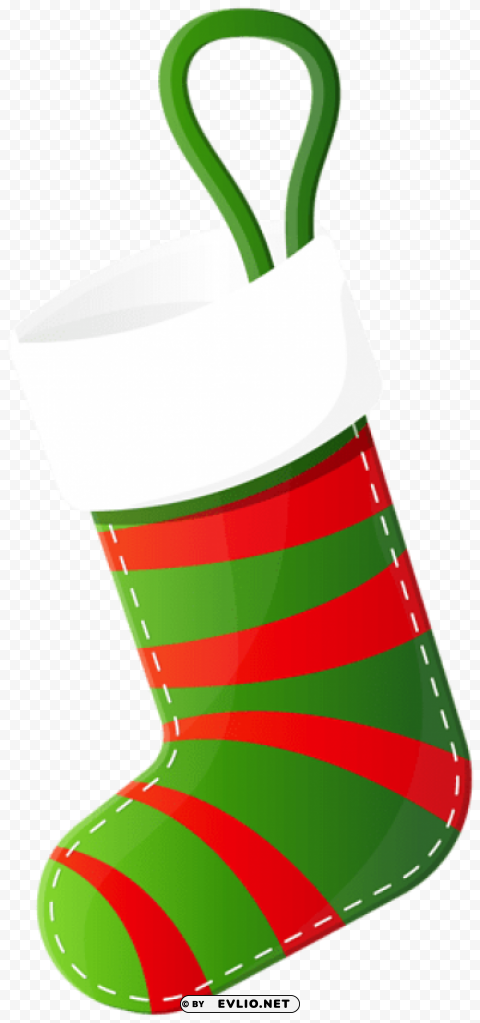 christmas stocking green Isolated Illustration in Transparent PNG