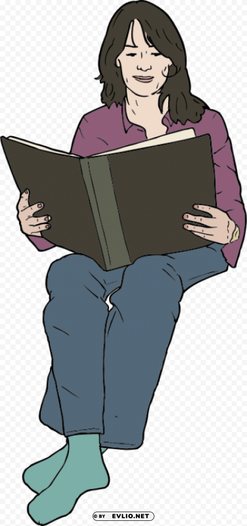 woman reading Free PNG images with transparent layers diverse compilation