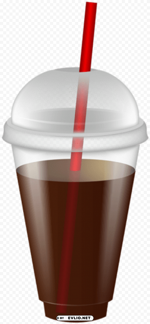 drink in plastic cup with straw PNG Graphic with Isolated Clarity