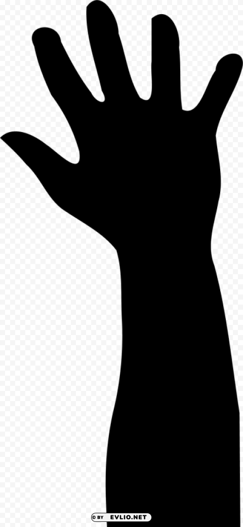 hand raising silhouette Clear Background PNG Isolated Graphic Design