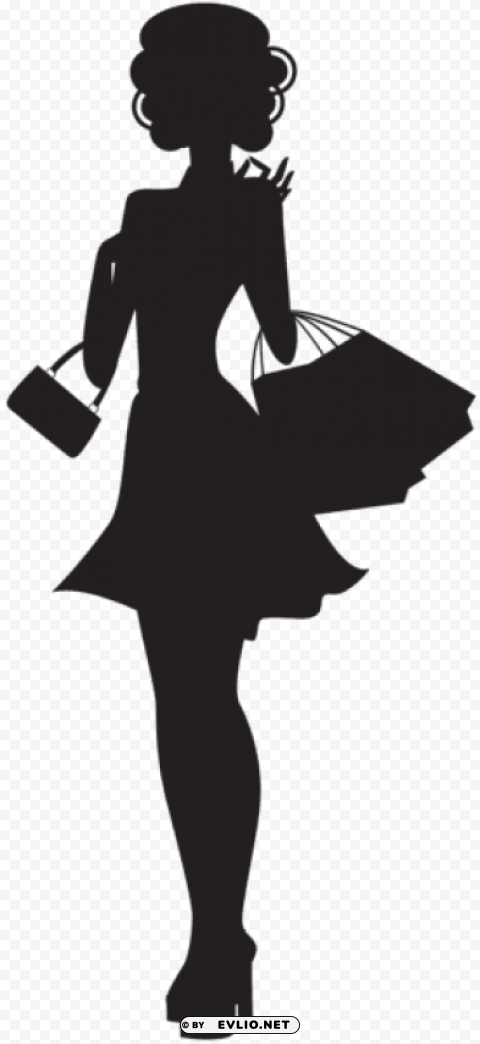 shopping woman silhouette PNG transparent backgrounds
