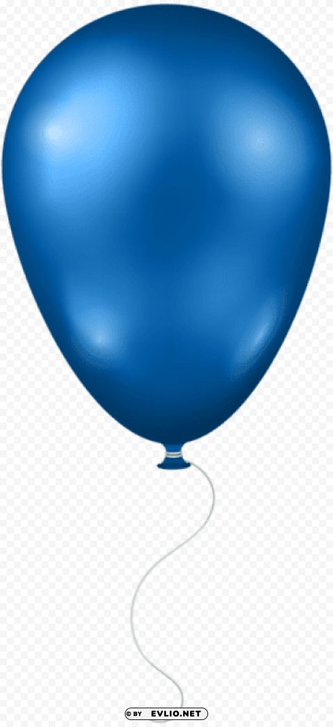 Blue Balloon Transparent Background PNG Isolated Character