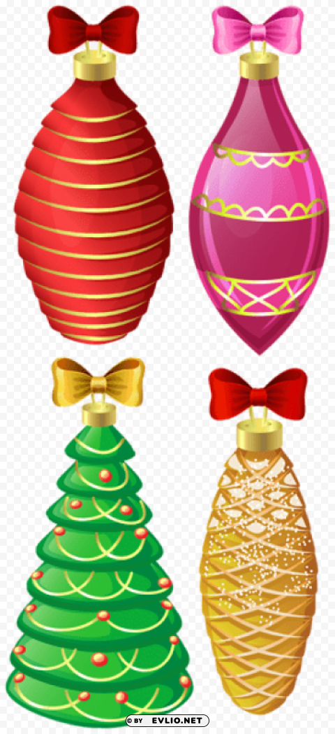 christmas ornaments Isolated Artwork in Transparent PNG