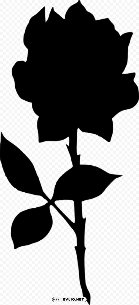 rose silhouette Isolated PNG Object with Clear Background