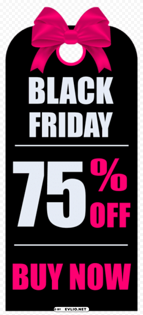 black friday 75% off tagpicture PNG Image with Isolated Subject