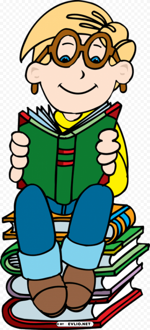 boy reading book Free PNG images with alpha transparency