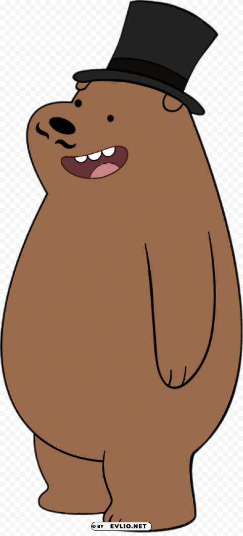 grizzly bear wearing high hat High-quality PNG images with transparency