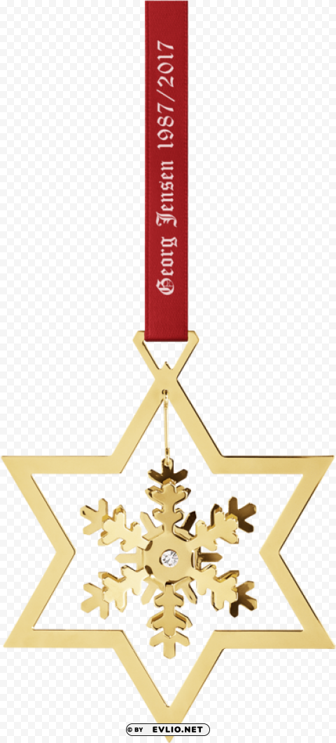 2017 ornament snowflake gold PNG transparent photos for design