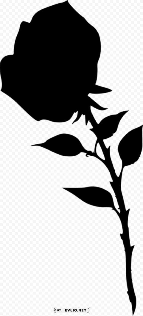 rose silhouette Isolated PNG Item in HighResolution