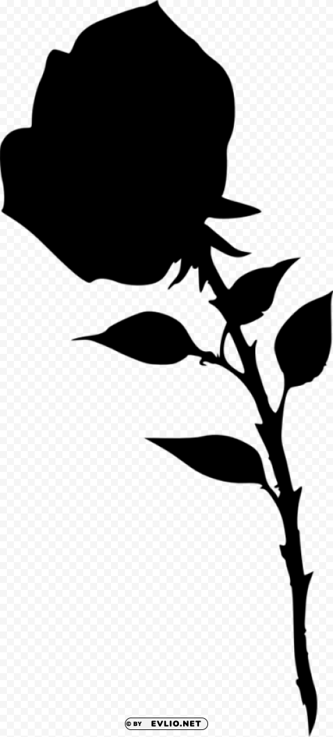 Rose Silhouette Isolated PNG Item In HighResolution