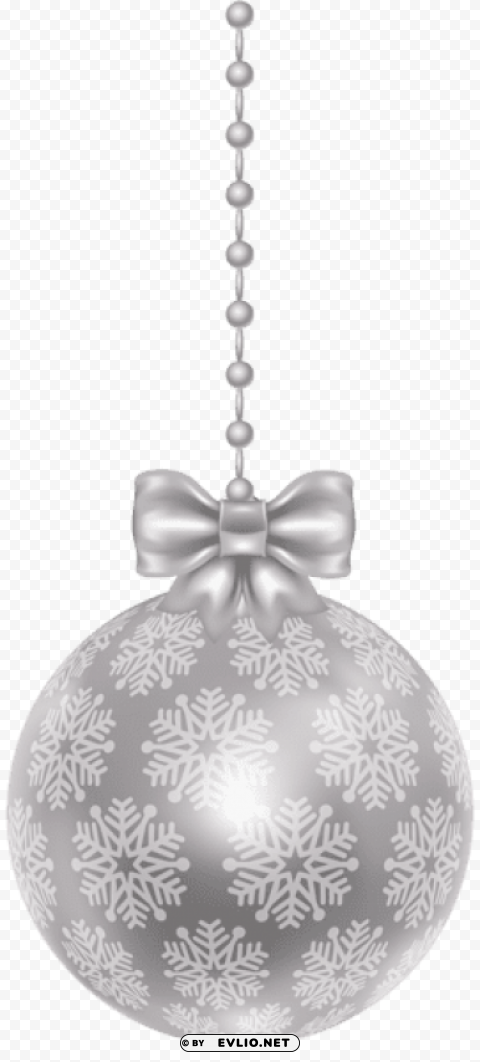 silver christmas ball Isolated Subject in HighQuality Transparent PNG
