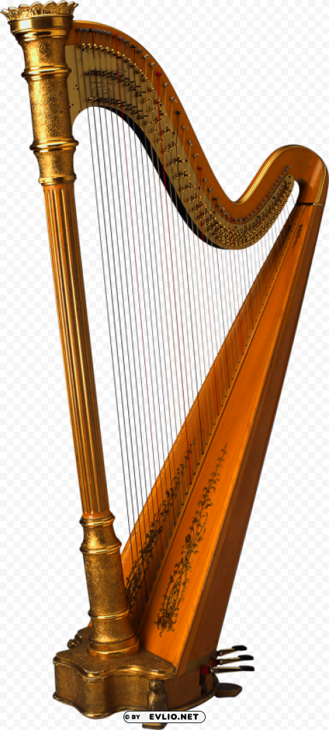 harp Transparent Background Isolated PNG Character