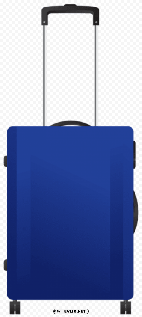 Blue Trolley Travel Bag Isolated Subject With Clear Transparent PNG