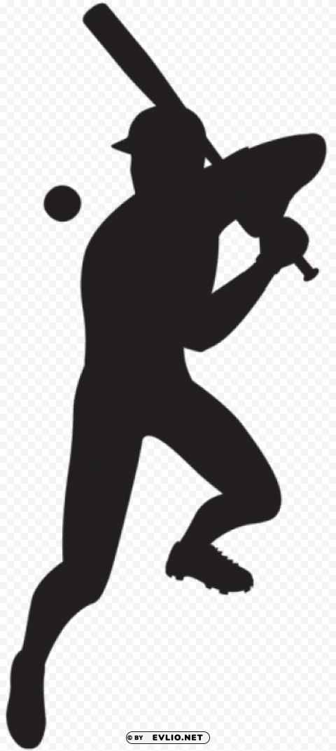 baseball player silhouette PNG Image Isolated with Transparent Detail