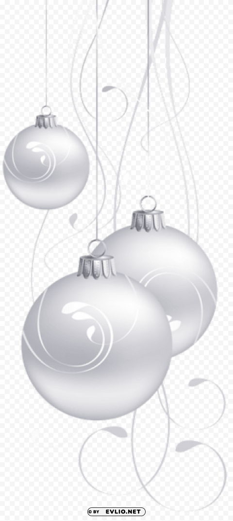 white christmas balls PNG files with transparent backdrop