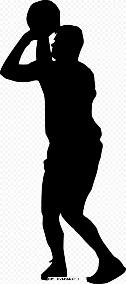 basketball player silhouette Transparent PNG Isolation of Item
