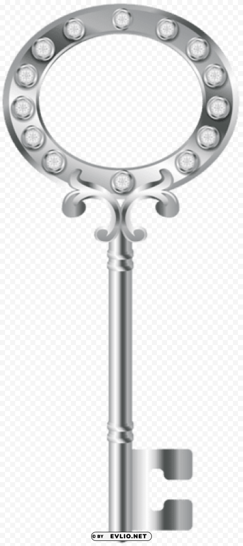 silver key HighQuality PNG Isolated on Transparent Background