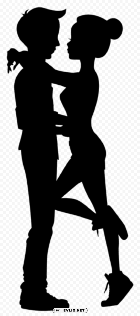 cute couple silhouettes Free PNG images with alpha transparency