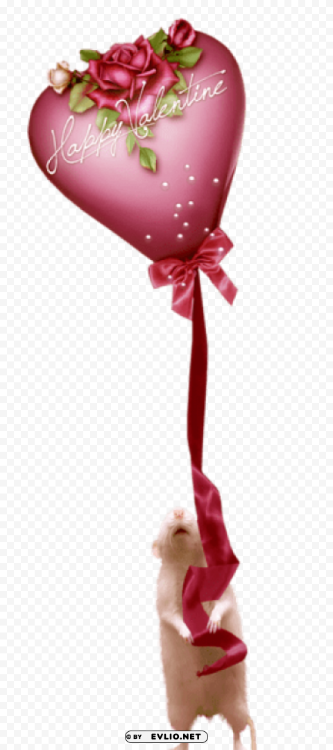 Vday Balloon With Cute Mouse PNG With Transparent Background For Free