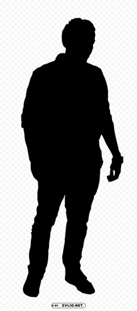 Man Standing Silhouette PNG Graphic Isolated With Transparency