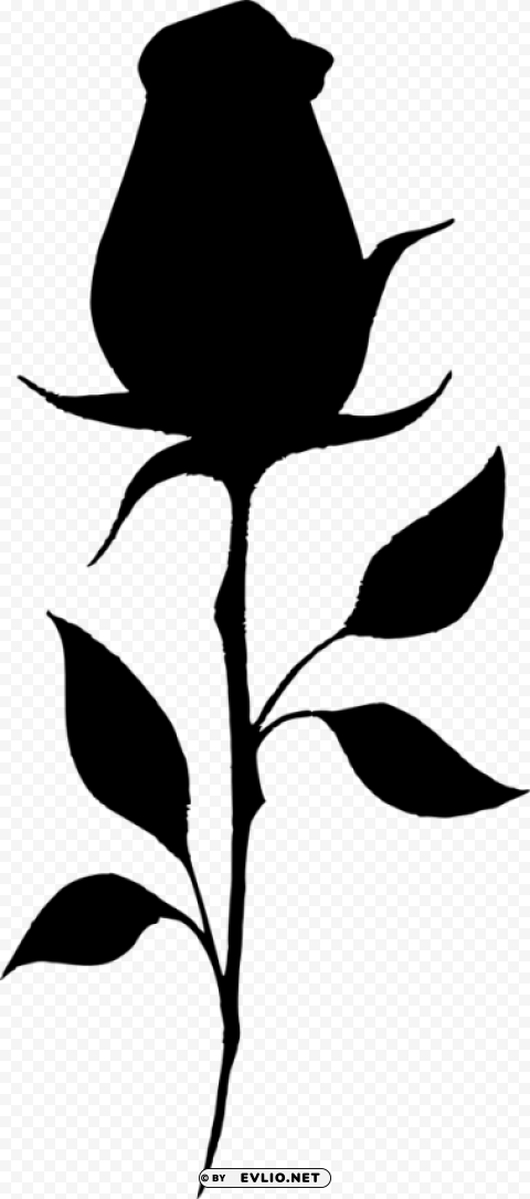 rose silhouette Isolated Object with Transparent Background in PNG
