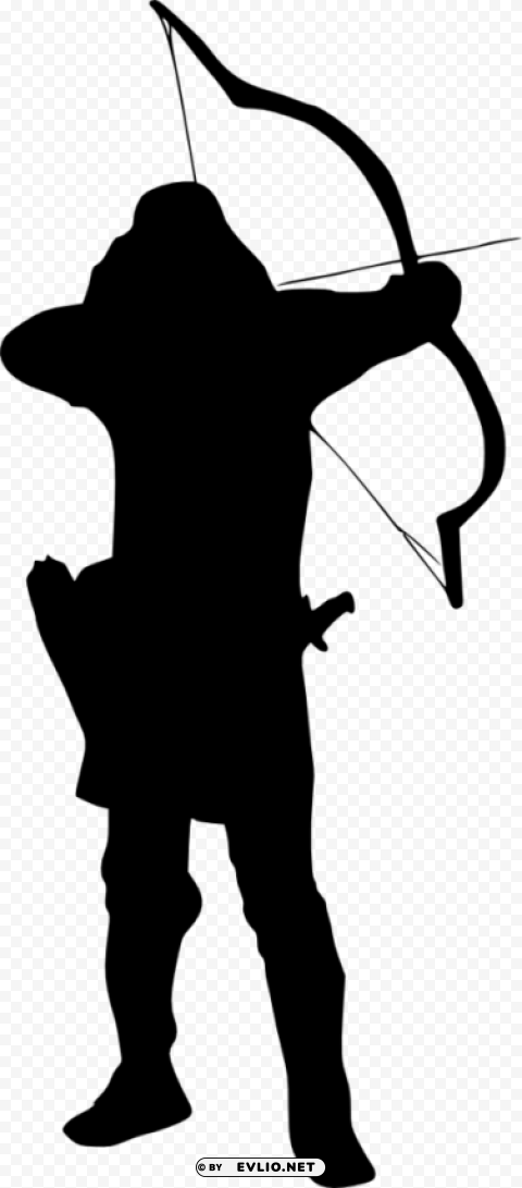 archer silhouette Transparent PNG Isolated Item with Detail
