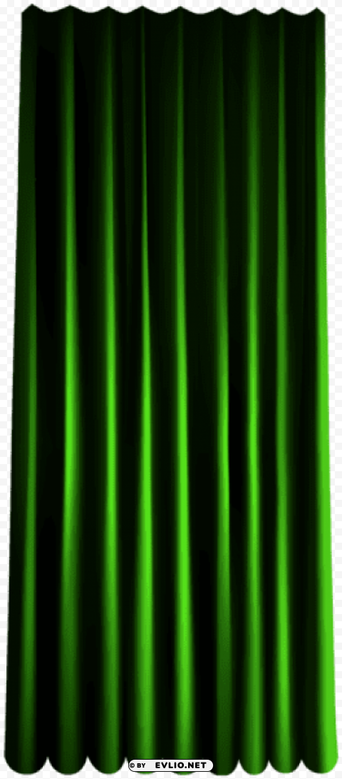 green single curtain PNG Image with Clear Background Isolation