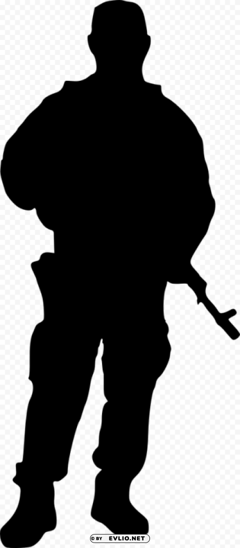 soldier silhouette Isolated Item with Transparent PNG Background