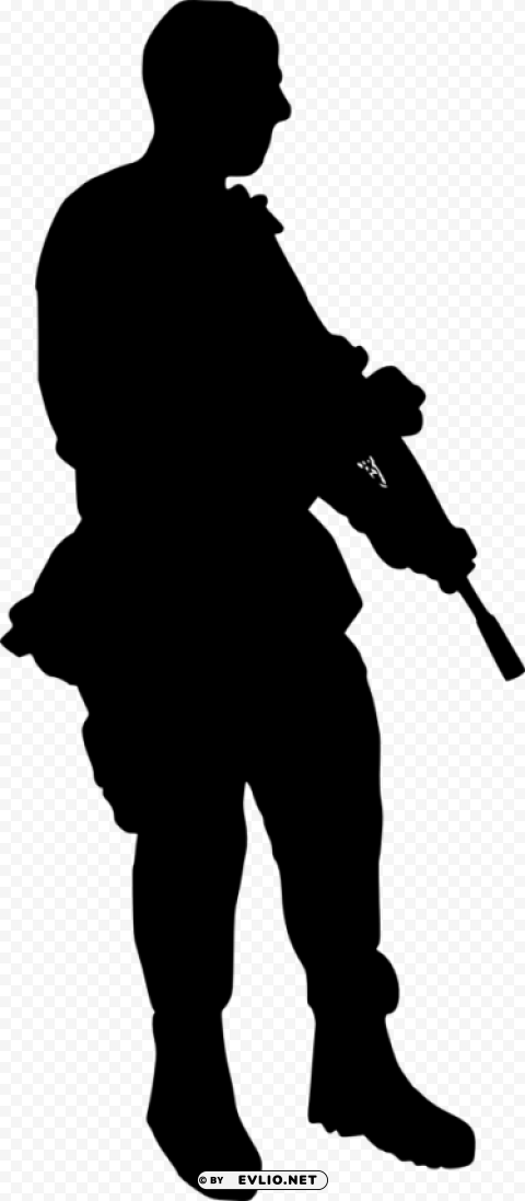soldier silhouette Isolated Object in Transparent PNG Format