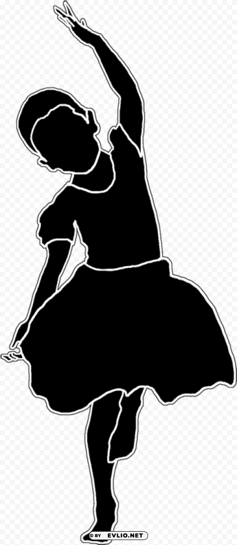 dancing little girl silhouette PNG images with clear background