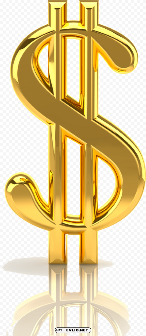 dollar sign in gold Transparent background PNG stock