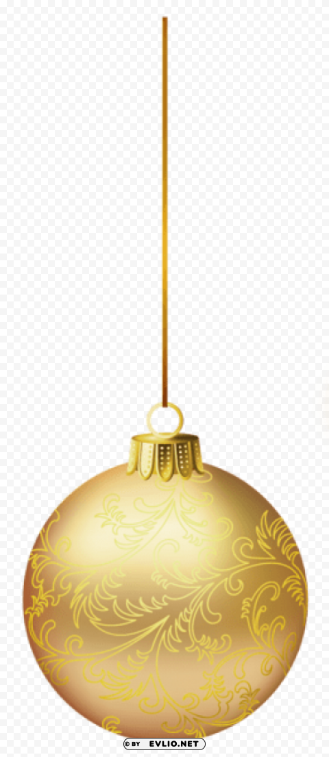 Gold Christmas Ball Isolated PNG Item In HighResolution