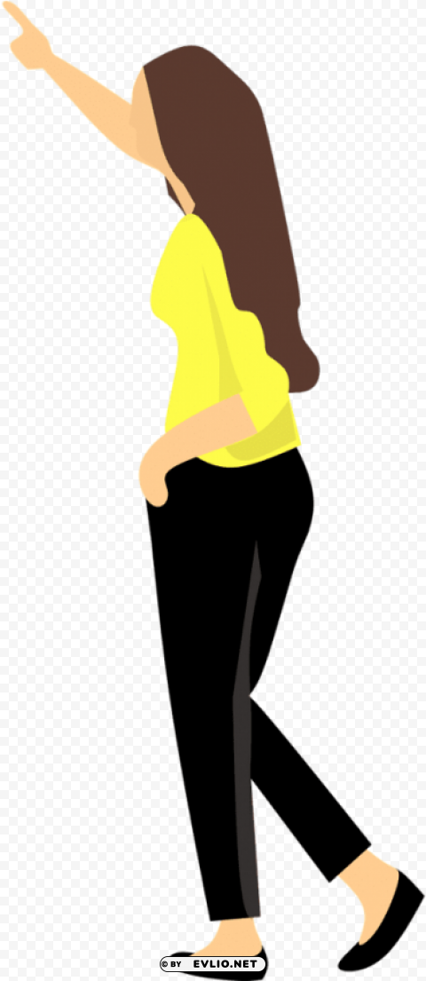 Woman Pointing Back View PNG Transparent Images For Websites