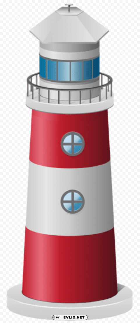 lighthouse red Isolated Artwork on Transparent Background