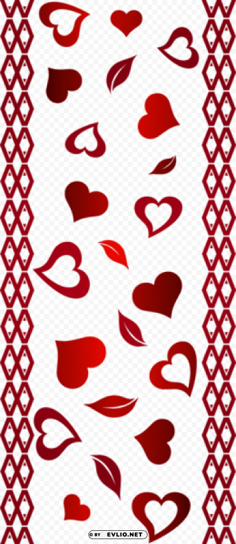 valentine's day border Isolated Illustration on Transparent PNG